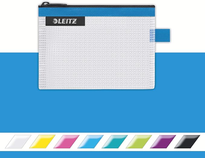 Leitz Wow Travel Pouch, Water Resistant, Translucent, Ideal for Visible Storage and Organisation, Small (A6) - Blue by Leitz