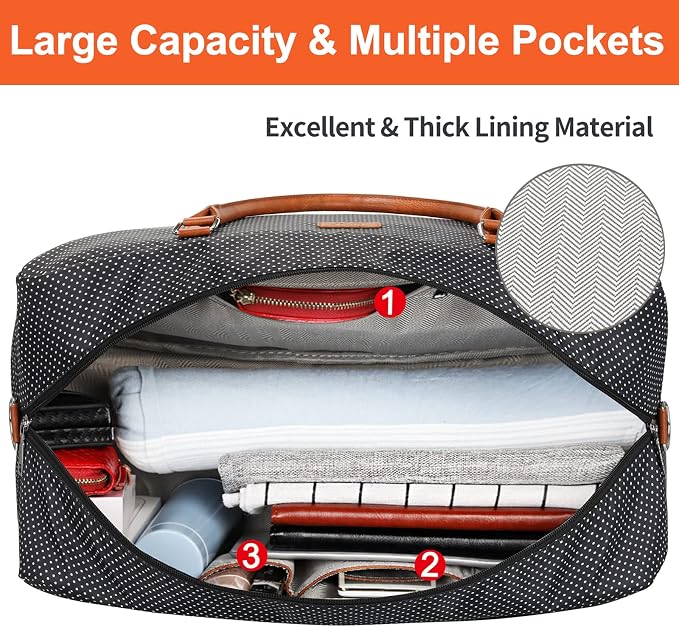 IBFUN Weekender Bags for Women, 21" Weekender Travel Bag, Travel Duffle Bag with Shoe Compartment Carry on Overnight Duffel Bag for Weekend Travel Business Trip, 3PCS - Image 7
