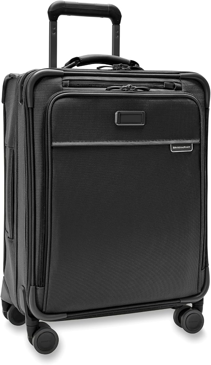 Briggs & Riley Global 21" Carry On Expandable Spinner - Luggage for International Travel, Suitcases with Wheels, Softside Rolling Bag for Men & Women, Self-Repairing Zipper- Baseline Collection, Black - Image 4
