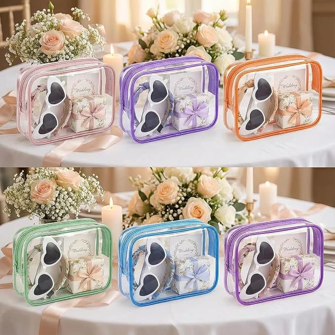 120 Pcs Clear Makeup Bags Bulk Mon Gifts Bag Tsa Approved Toiletry Bag for Travel Transparent Cosmetic Bag PVC Waterproof Travel Small Pouches with Zipper for Men and Women (Vivid Color) - Image 7