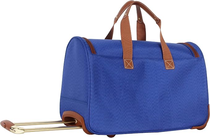 Steve Madden Designer Carry On Luggage Collection - Lightweight 20 Inch Duffel Bag- Weekender Overnight Business Travel Suitcase with 2- Rolling Spinner Wheels (Global Blue) - Image 2