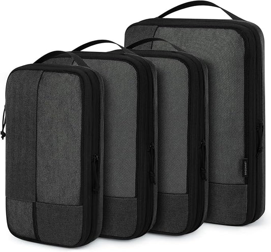 BAGSMART Compression Packing Cubes for Travel, 4 Set Luggage Organizer Bags | Fits 20/24/28in Carry-On Suitcases, Compressible Bags Streamline Cruise Travel Essentials, Sturdy Handles, Machine Washable by BAGSMART