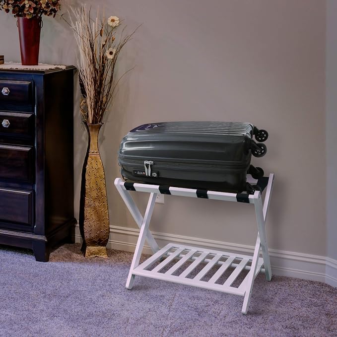 Casual Home Shelf-White Luggage Rack, 26.75" Wide - Image 2