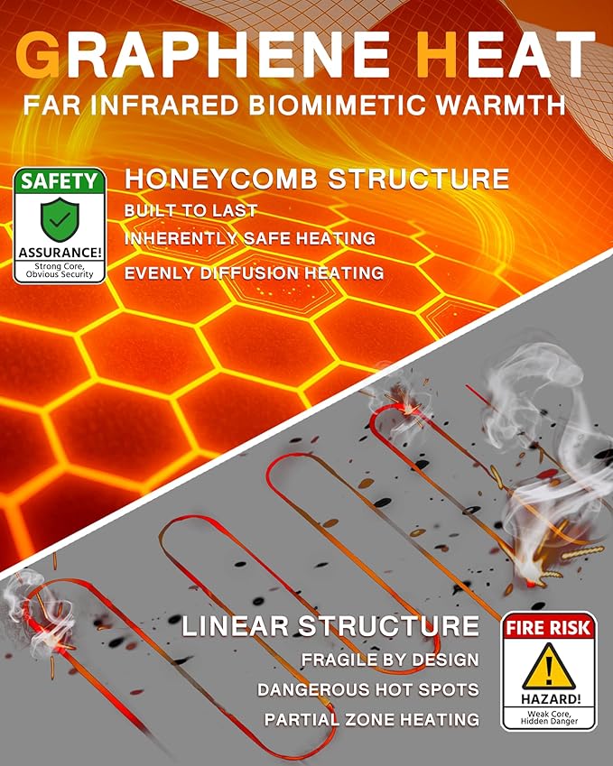 Wulcea Graphene Heated Jacket for Men 12V Fast Charge 18400mAh Large Capacity