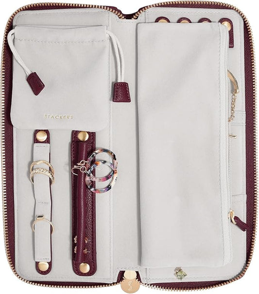Stackers Burgundy Jewellery Roll by Stackers