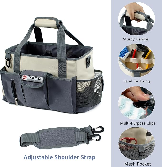 Cleaning Caddy for Cleaning Suppliers Organizer with Pockets for House Cleaning Essentials, Cleaning Organizer, Wearable Cleaing Bag Tote, Storage Caddy for Housekeeping - Image 4