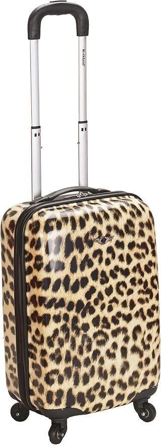 Rockland Safari Hardside Spinner Wheel Luggage, Carry-on 20", Leopard by Rockland