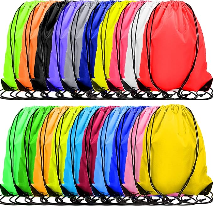 Shappy 60 Pieces Drawstring Backpack Bags Sports Drawstring Bags Bulk Nylon Cinch Bag for Gym Yoga Women Men Sports Outdoor(20 Mixed Colors) by Shappy