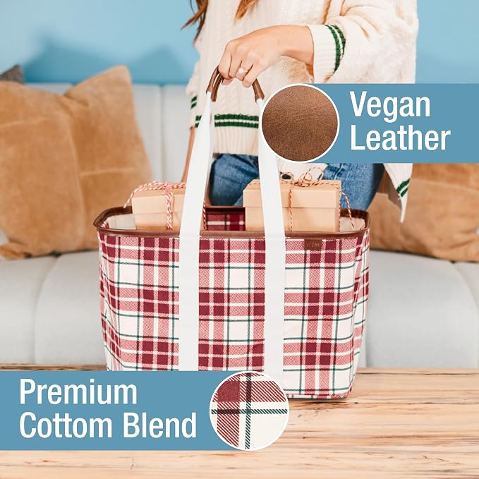 CleverMade Collapsible LUXE Tote, 30L Foldable Grocery Shopping Bag, Reusable - Image 4