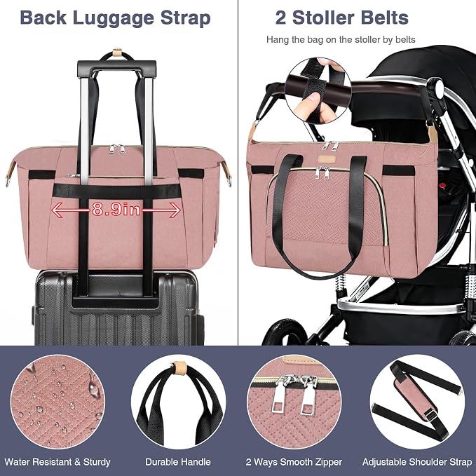 ITIEZY Diaper Bag Tote for Baby - Large Mommy Bag with Portable Changing Pad Pacifier Case, Hospital Bags Travel Baby Bag - Image 6