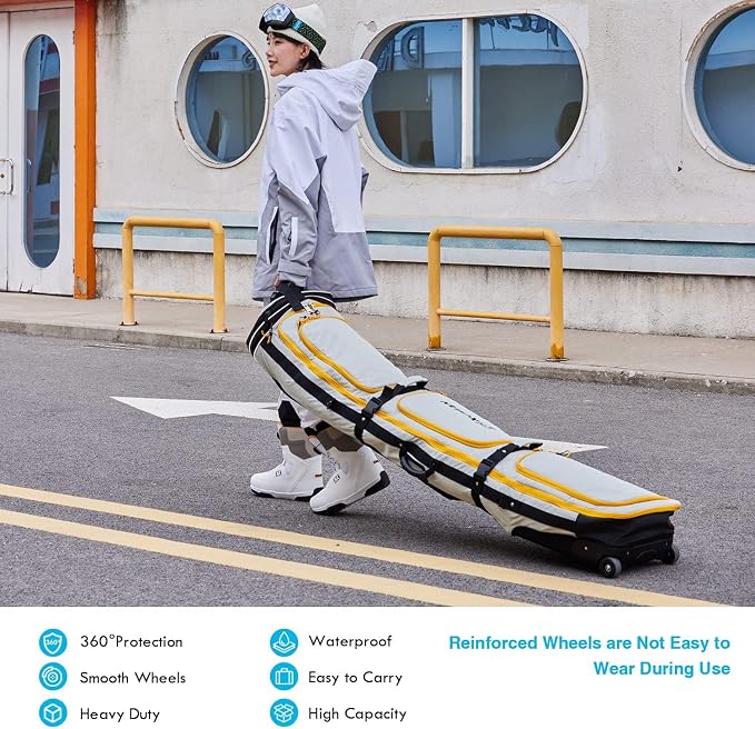 XCMAN Roller Snowboard Bag with Wheels Adjustable Length… - Image 2