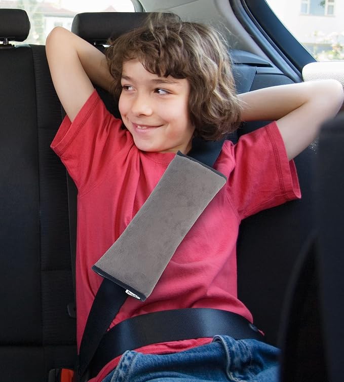 Boxiki Travel Car Seat Belt Pillows for Kids (Set of 2) Adjustable Vehicle Seat Belt Cushion for Children. Perfect for Road Trips - Image 4