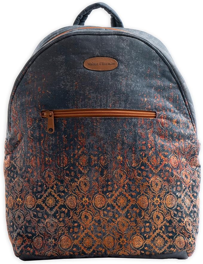 Maison d' Hermine Backpack for Women Men Cotton Shoulder Multipurpose Rucksack with Small Pouch Lightweight Multi Pocket Bag for Travel Work Beach Perfect for Spring Summer (Imperfection) by MaisondHermine