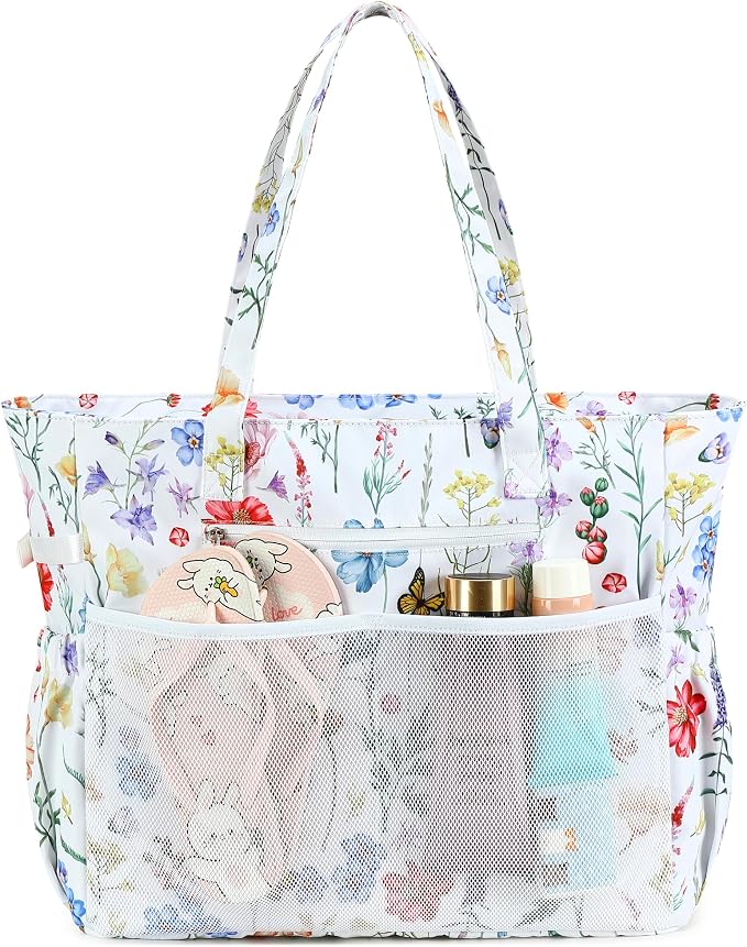 Bluboon Waterproof Beach Tote Pool Bags for Women Ladies Extra Large Carry On Bag With Wet Compartment for Weekender Travel by BLUBOON