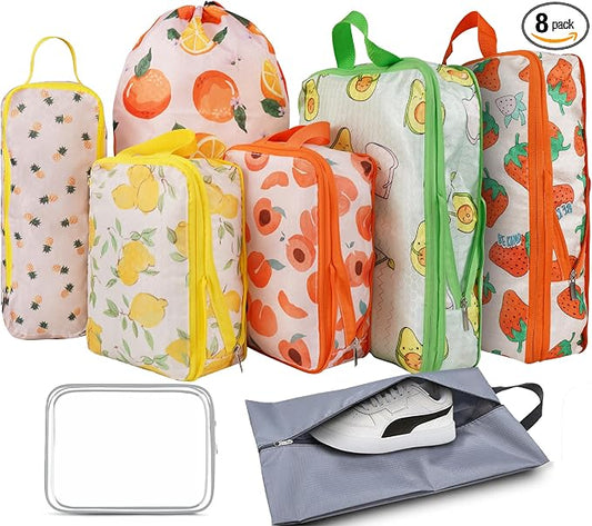 8 Pcs Compression Packing Cubes Travel for Suitcases, Waterproof Luggage Organizer Washable Storage Bags Set for Backpack Travel- Packaging Cubes for Carry-Ons and Storage by Hitanfe
