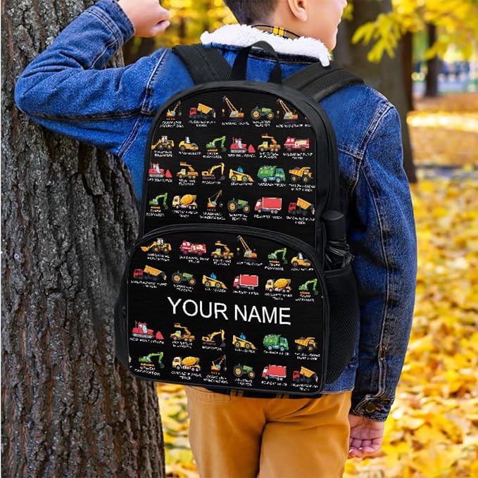 4PCS Boys Car Black Backpacks for Children 17" School Backpack for Kids Students Custom Large Capacity Bookbag Kindergarten Primary Book Pen Case Lunch Bag Daypack Knapsack Rucksack - Image 7