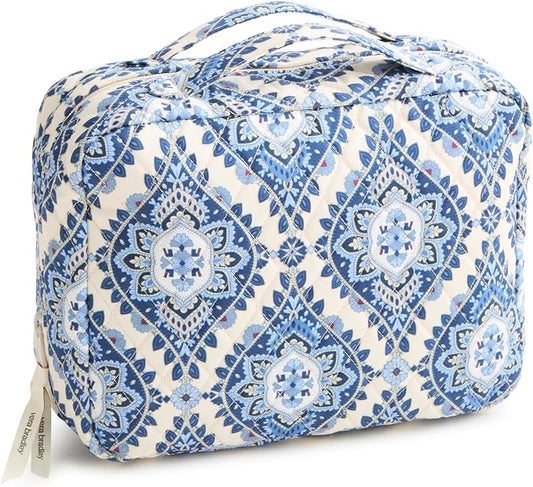Vera Bradley Women's Premium Cotton Hanging Organizer – Travel Makeup & Toiletries Bag – Cambridge Blues by VeraBradley