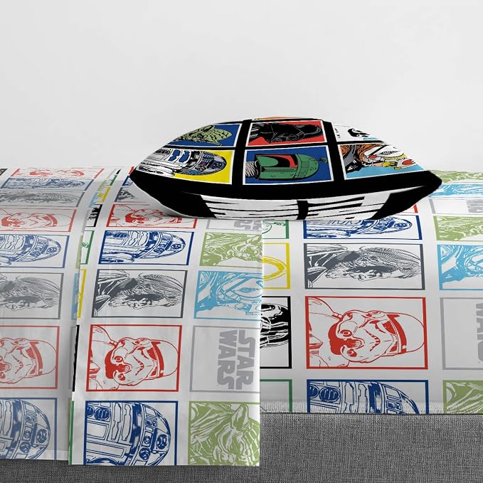 Jay Franco Kids Sheet Set with Fitted, Flat Sheets & Pillow Cover - Ultra-Soft Bedding with Pillowcase for Room Decor, Multi - Star Wars, 3 Piece Twin - Image 6