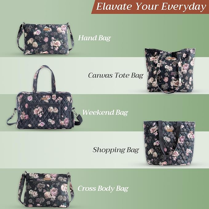 Maison d' Hermine Backpack for Women Men Cotton Shoulder Multipurpose Rucksack with Small Pouch Lightweight Multi Pocket Bag for Travel Work Beach Perfect for Spring Summer (Moody Florals) - Image 6