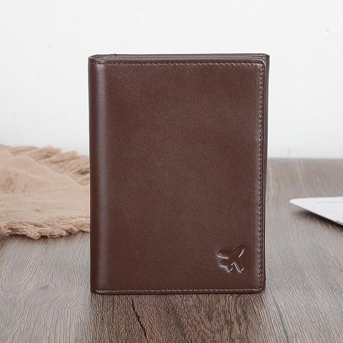 Polare Napa Leather Pilot Wallet Passport Holder RFID Blocking Tri-fold Travel Cover Document Organizer for Aviation Professionals (Coffee) - Image 8