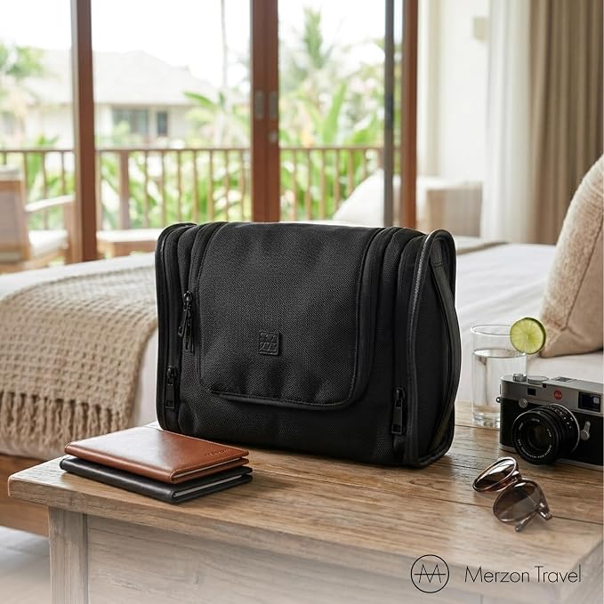 The Dopp’r Ganger, Hanging Toiletry Bag with Multi Compartment Storage Large Travel Grooming Organizer with Hook Made from Sturdy Ballistic Nylon HNG-833-BLK Black - Image 5