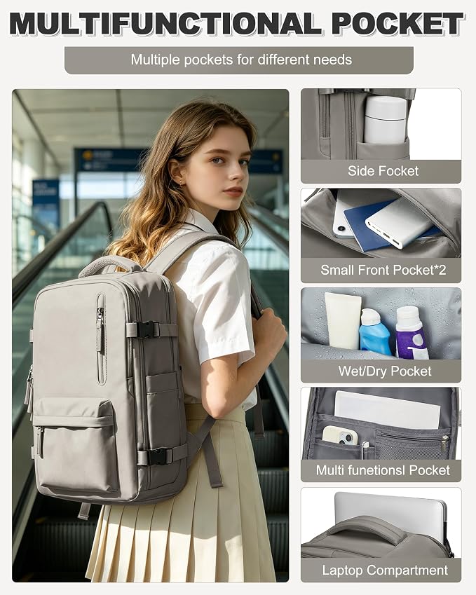 VGCUB Vacuum Backpack Travel with Pump, Vacuum Seal Compression Bags Laptop Backpack Personal Item - Image 8