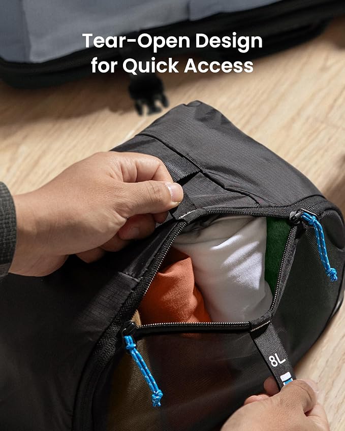 tomtoc 3 Set Packing Cubes for Travel Essentials, Odor-Resistant Compression Expandable Packing Cubes, Lightweight Travel Bag Pouch, Luggage Organizers Accessories for Backpack & Suitcase - Image 10