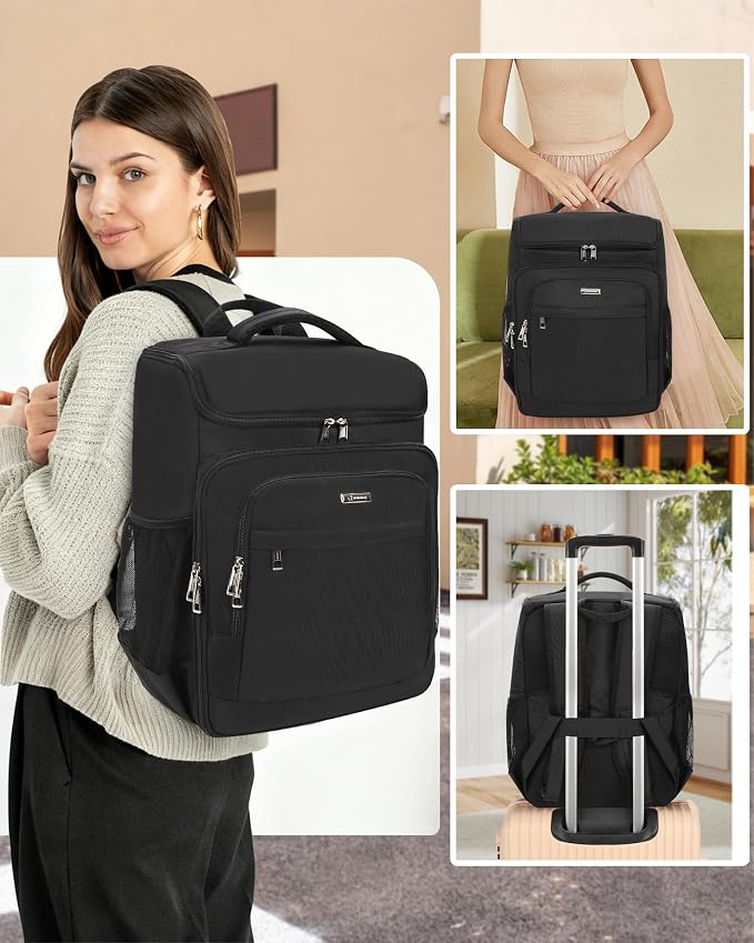 Relavel Barber Bag, Hair Tools Travel Bag, Barber Cases for Clippers and Supplies, Hairstylist Backpack Cosmetology Case with 2 Clear Bags for Hair Cutting Tools, Hair Salon Hairdresser Must Haves - Image 6