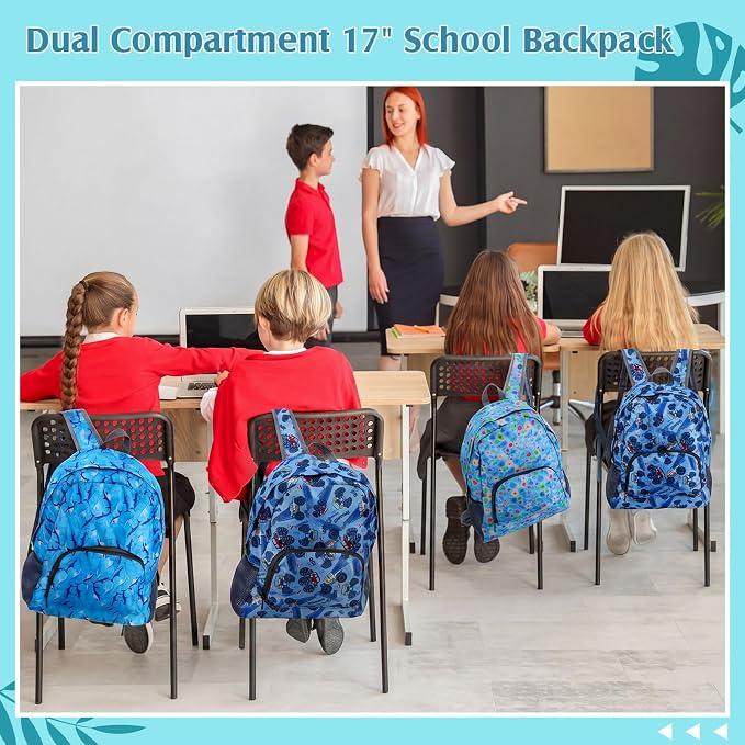 LEIFIDE 15 Pcs Backpack in Bulk 17 Inch Lightweight Foldable Student School Outdoor Travel Book Bag Assorted Colors - Image 6