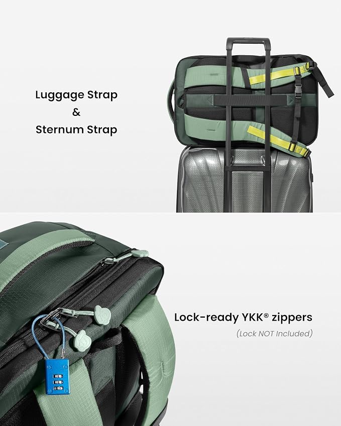 tomtoc 28/40L Travel Backpack, TSA Carry On/Personal Item Bag Flight Approved, Water-resistant Carry on Luggage, PFAS Free - Image 9