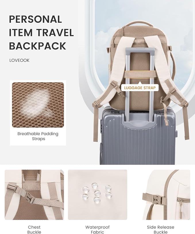 LOVEVOOK Travel Backpack,40L Carry On Backpack Large Fits 17.3" Laptop,TSA Personal Item Travel Bag with 3 Packing Cubes,Water Resistant Laptop Bag Travel Essentials for Weekender Business Hiking - Image 5