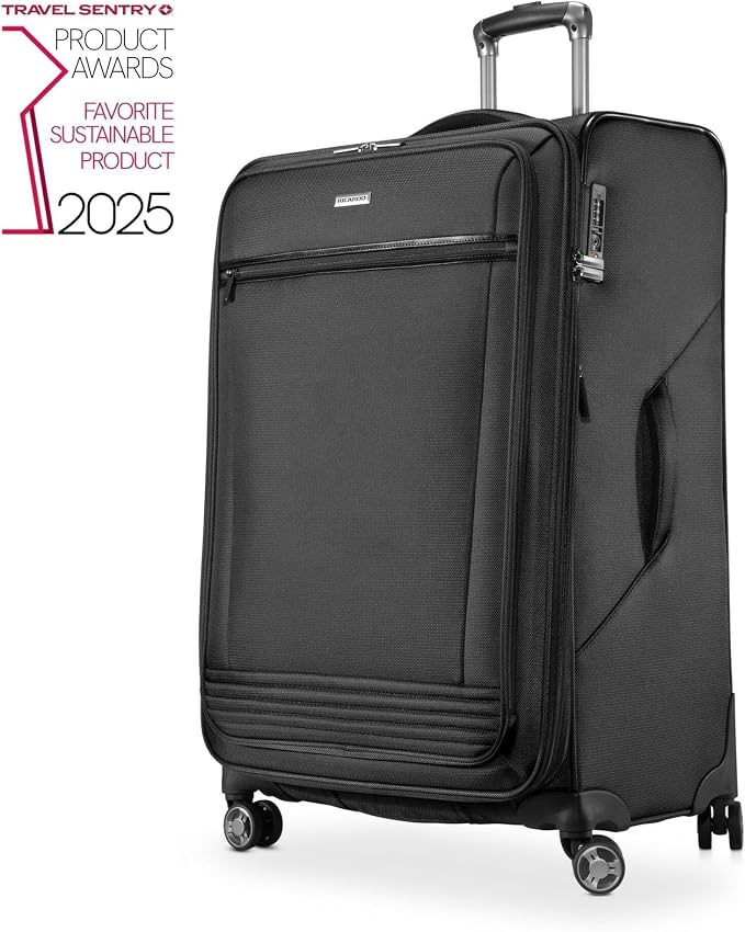 Ricardo Beverly Hills Avalon Softside 3-Piece Luggage Set Made with Sustainable 100% Recycled PET (rPET), Lightweight, Eco-Friendly Travel, Expandable, Dual Spinner Wheels, Black - Image 2