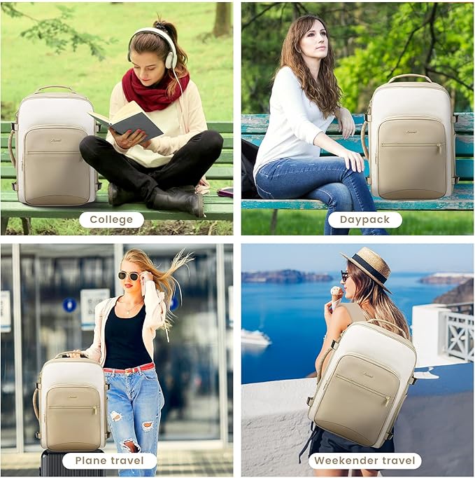 LOVEVOOK 56L Travel Backpack for Women & Men, Airline Approved Carry On Luggage with 3 Packing Cubes, TSA Overnight Bags, Waterproof Personal Item Bag, Weekender Essentials Backpacks fits 17" Laptop - Image 8