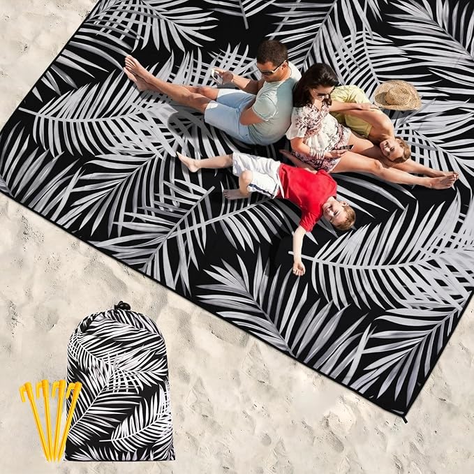 HIHOHO Beach Blanket Waterproof Sandproof Extra Large Beach Mat 79" X 83"/120"x108"for 1-8 Adults Quick Drying Durable Outdoor Picnic Mat for Beach Travel Camping Hiking - Image 6