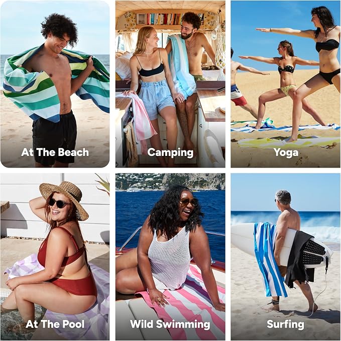 Dock & Bay Kid's Towel - for Beach Use - Quick Dry, Sand Free - Compact, Lightweight - 100% Recycled - Includes Bag - Summer - Cool Lagoon, Large (160x90cm, 63x35) - Image 4