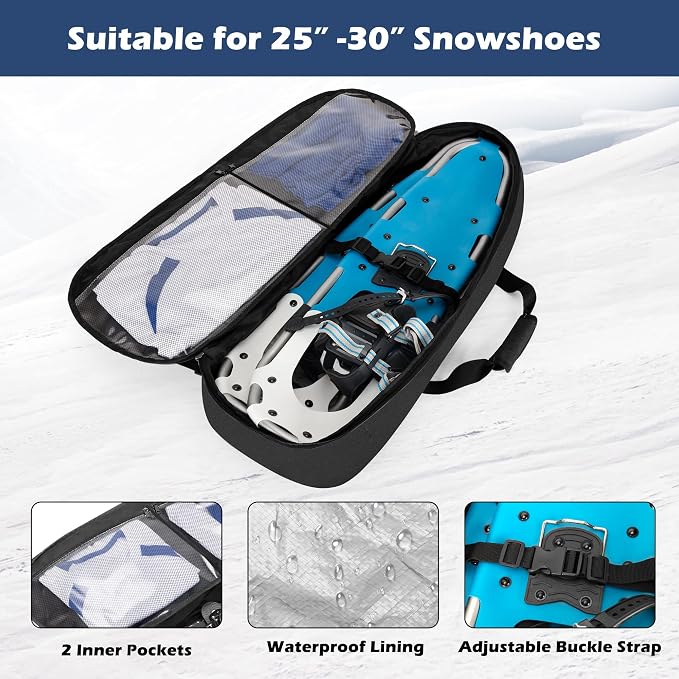DSLEAF Snow Shoes Bag for 25”-30” Snowshoes, Snowshoe Backpack Holds A Pair of Poles, Gloves and Other Accessories, Suitable for Hiking and Climbing, Bag Only - Image 2