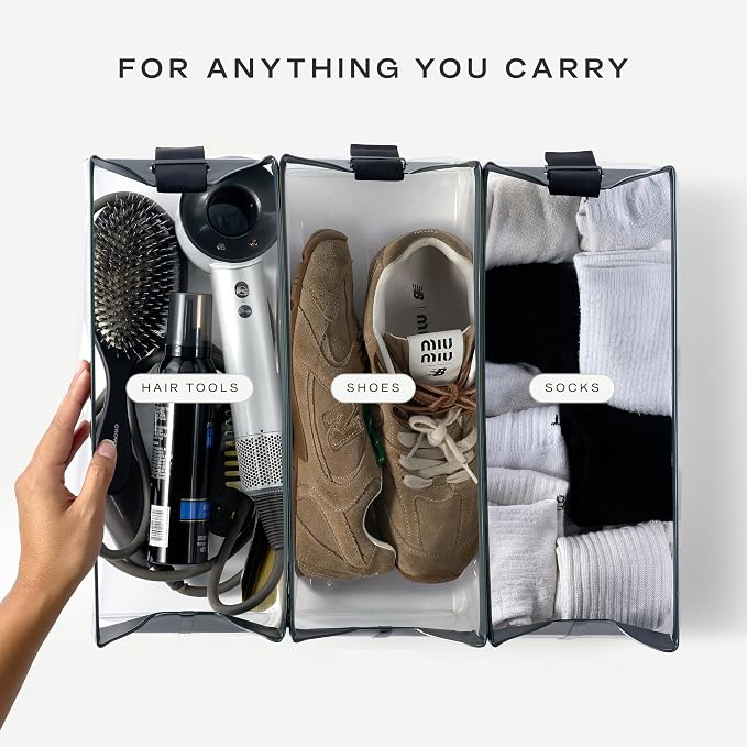 Cadence Parcel - Clear Travel Kit with Zipperless Magnetic Closure - Cove, Extra Large - Durable, Leak-Resistant and TSA Approved Toiletry Bag - Modular Organization - Recycled TPU (4 Qt) - Image 6