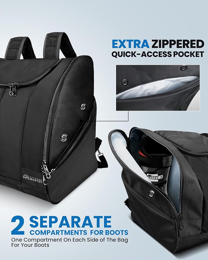 OutdoorMaster Boot Bag - Ski Boots and Snowboard Boots Bag, Excellent for Travel with Waterproof Exterior & Bottom - for Men, Women and Youth - Image 4