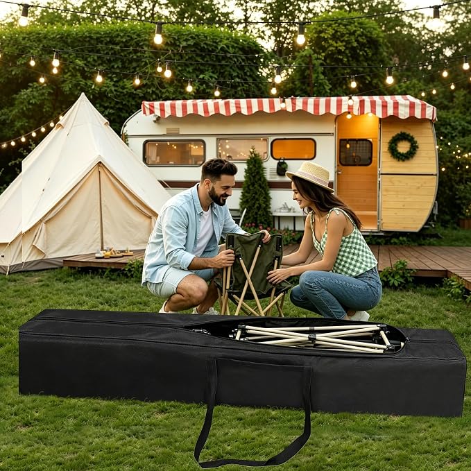 COOLBEBE 83" x 16" x 12" Extra Large Tent Storage Bag - 260L Heavy Duty Waterproof Duffle Bag for Tent Poles, Canopy, Hammock, Tripod, Fishing Gear, Sports Equipment & Outdoor Moving, Black - Image 2