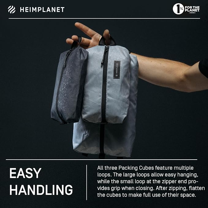 HEIMPLANET Original | HPT Carry Essentials - PACKING CUBES | Set of 3 Packing Organizers | 1x 4L Volume and 2x 2L Volume | Supports 1% for The Planet - Image 4