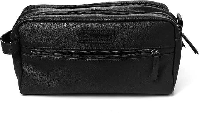 Alpine Swiss Sedona Toiletry Bag Genuine Leather Shaving Kit Dopp Kit Travel Case - Image 5
