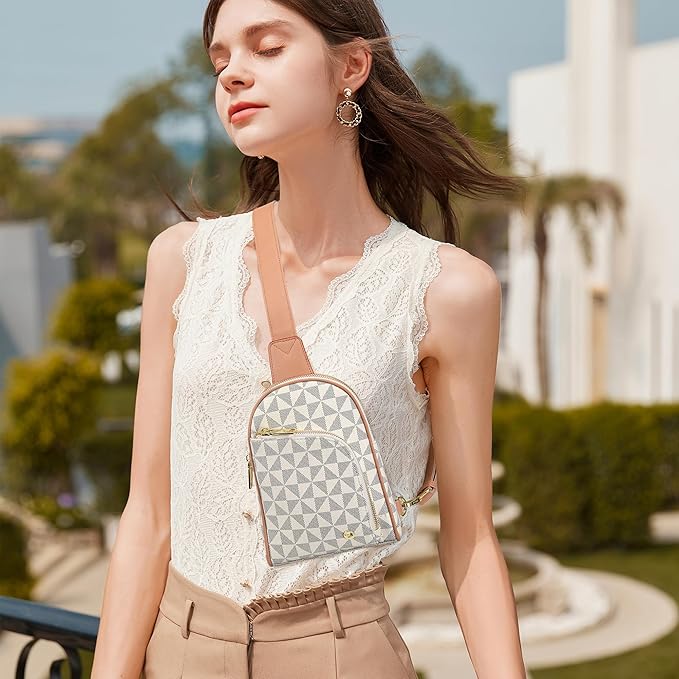 INICAT RFID Blocking Sling Bag,Anti Theft Crossbody Bags for Women,Travel Gifts Fanny Pack Cross Body Purses Woman Leather