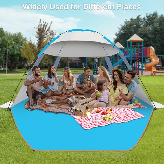 Gorich Beach Tent Sun Shelter for 3/4/6/8/10 Person with UPF 50＋ UV Protection, Lightweight & Easy Setup Beach Shade Canopy, Portable Beach Shade Tent Beach Cabana - Image 7