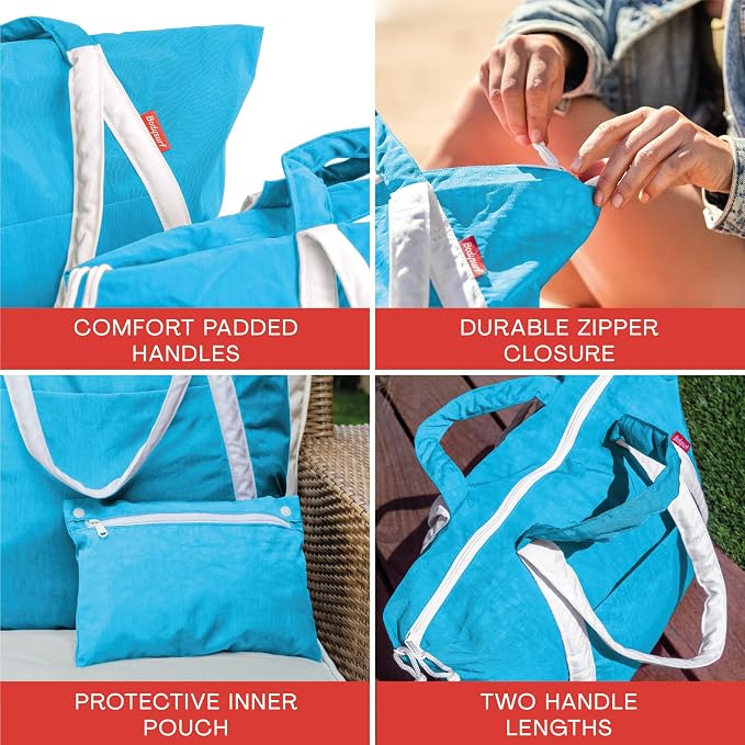 Bodysurf Beach Bag Waterproof Sandproof, Foldable Packable Travel Zip Tote - Image 6