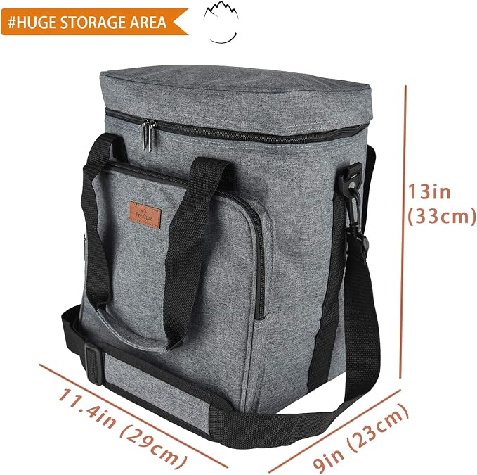 Freshore® Insulated Wine Carrier 6 Bottle Bag Tote Removable Padded Divider Cooler - Portable Travel Carrying Canvas Case Adjustable Shoulder Strap - (Space Grey) - Image 4