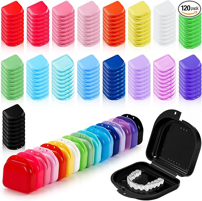 Sherr Dental Retainer Case with Holes,120 Pcs,17 Rainbow Colors by Sherr
