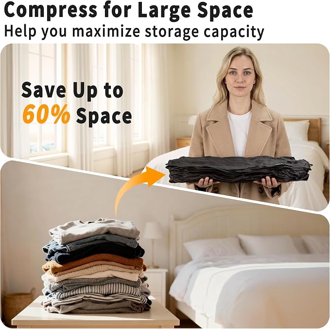 Eulant Travel Vacuum Bags with Pump,Professional IPX8 Waterproof Vacuum Compression Bag for Carry-On Suitcase & Travel Backpack,Space Saver Bags Packing Organizers(3 Pack,Black) - Image 4