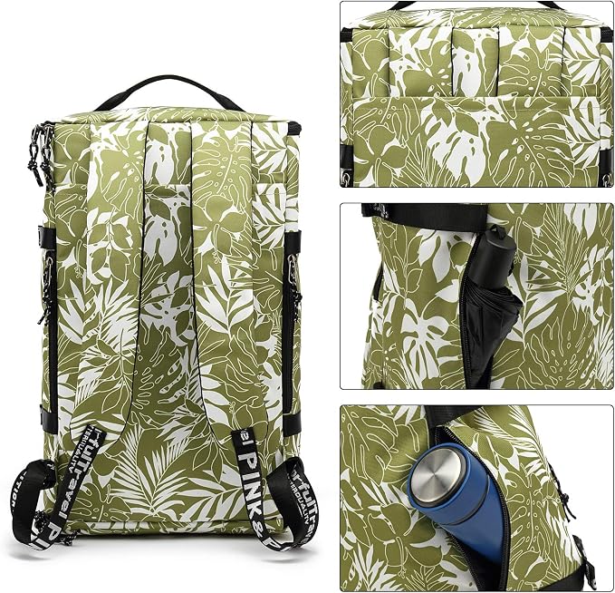Kalesi Gym Duffle Bag Backpack 4-Way Waterproof with Shoes Compartment for travel Sport Hiking laptop (olive-green) - Image 6