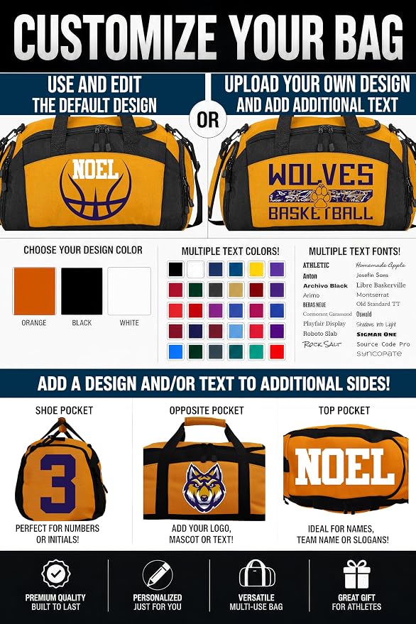 Personalized Basketball Duffel Bag with Shoe Compartment, Custom Basketball Bag with Name and Number, Basketball Travel Bag for Players, Team Sports Gear Bag - Image 2