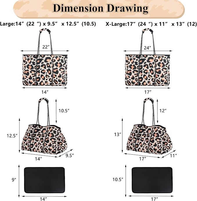 QOGiR Neoprene Multipurpose Beach Bag Tote with Inner Zipper Pocket … … … … - Image 3